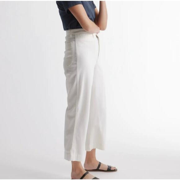 NWOT Quince Women's Wide Leg Pants in Cream - Picture 4 of 7